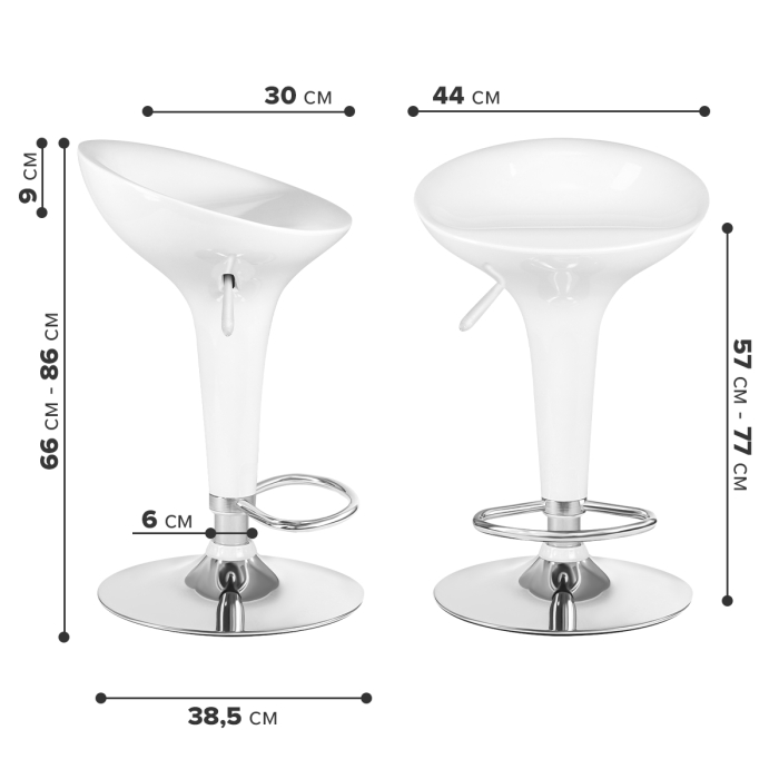 Характеристики Комплект барных стульев Ergozen Tulip 2 шт Характеристики Комплект барных стульев Ergozen Tulip 2 шт